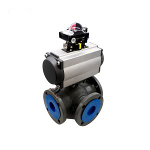 氣動(dòng)三通法蘭球閥